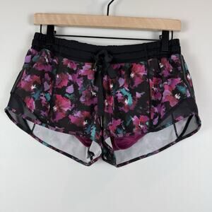 Lululemon Speed Up Shorts Midnight Bloom Floral Lined Size 4 Women’s Active Gym